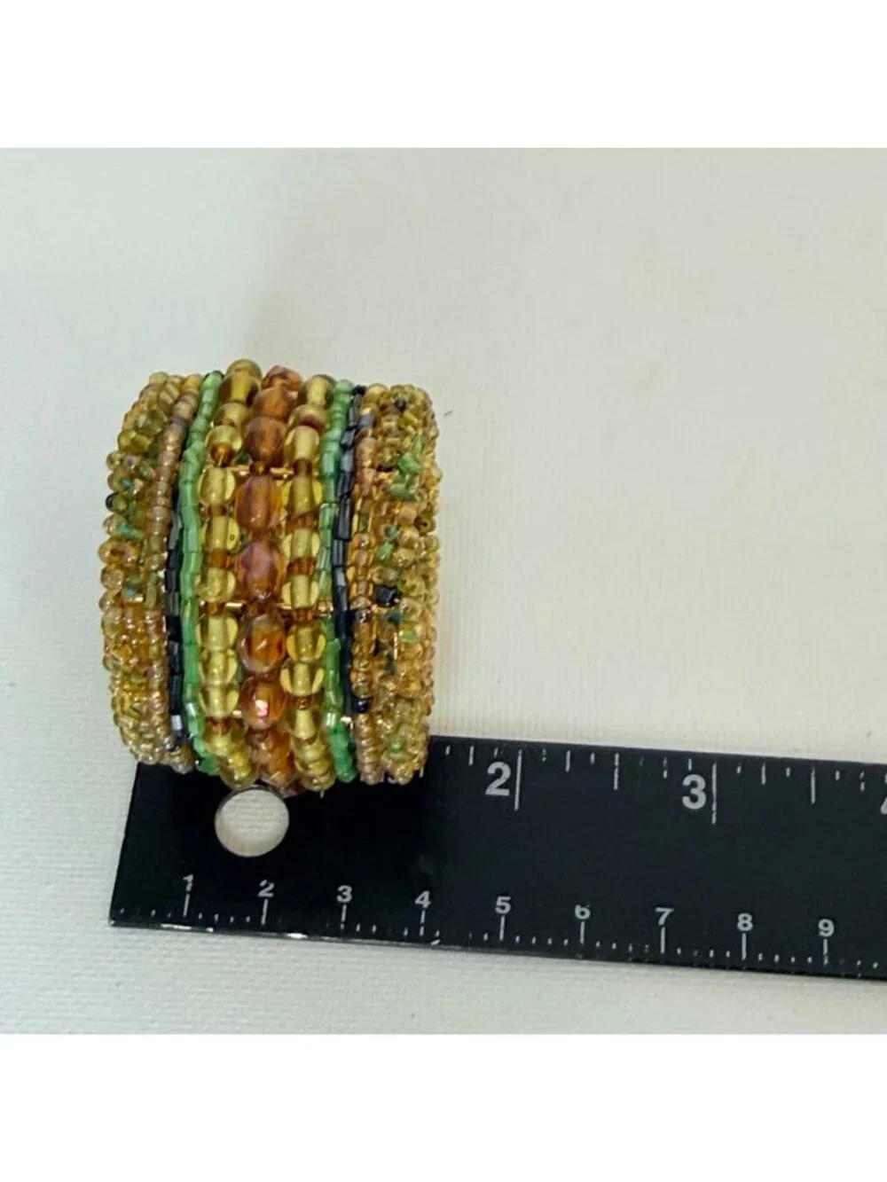 Vintage Pier 1 Imports Beaded Napkin Rings Set 4 Boho Fall Rustic Table Decor